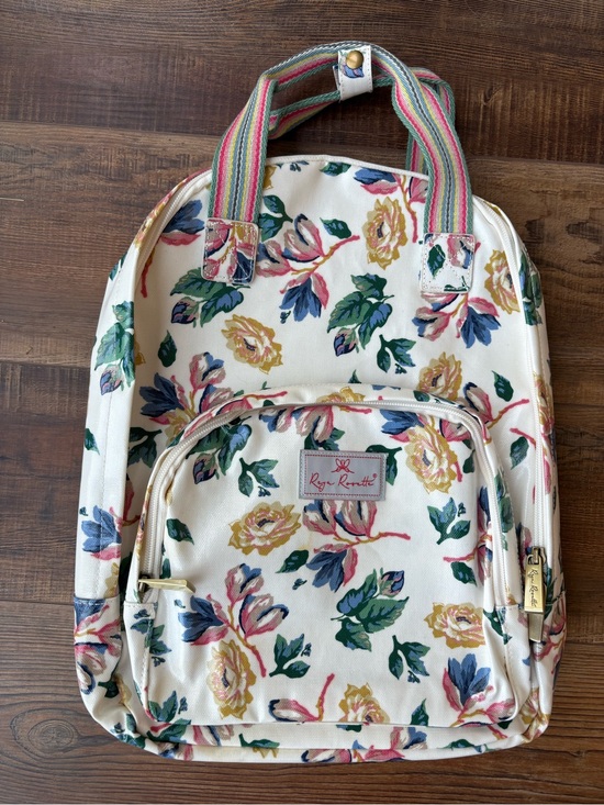 Reya Rosette Handbags - Reya Rosette Floral Canvas Backpack by - White Floral